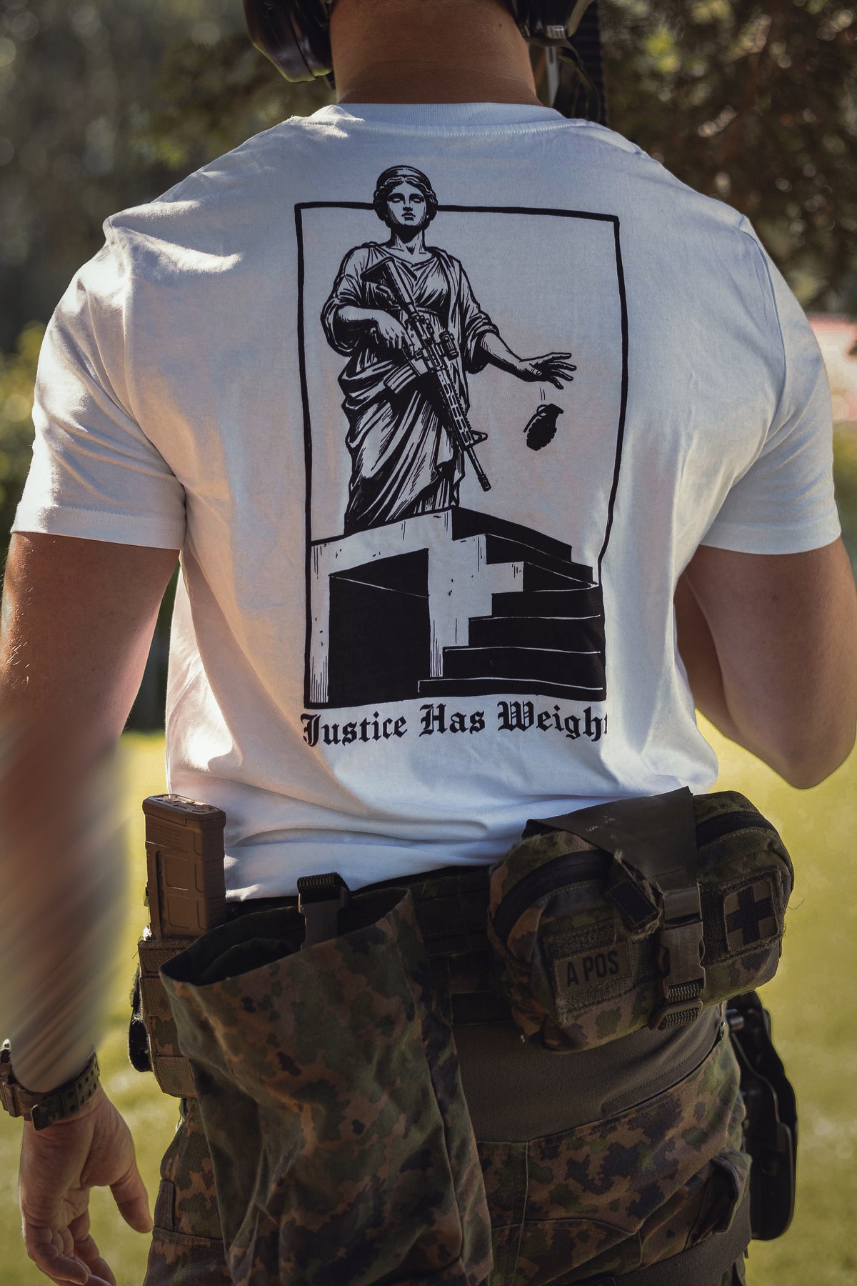 Justice Has Weight t-shirt